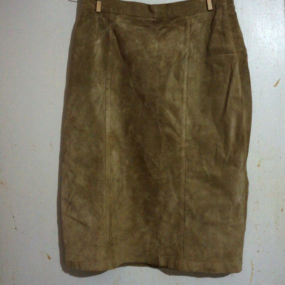 SUEDE LEATHER SHIRT BEIGE VINTAGE I.B. DIFFUSION SIZE 14